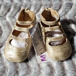 The Children's Place. Gold Shimmer Strappy Flat